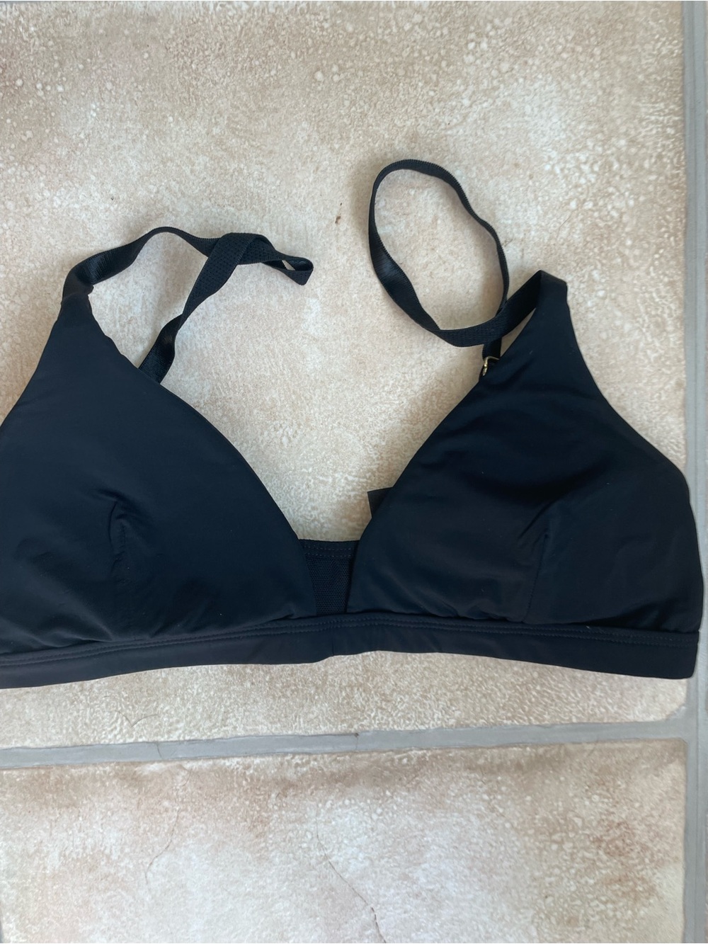 Pepper lightly padded triangle top full coverage adjustable black Size S